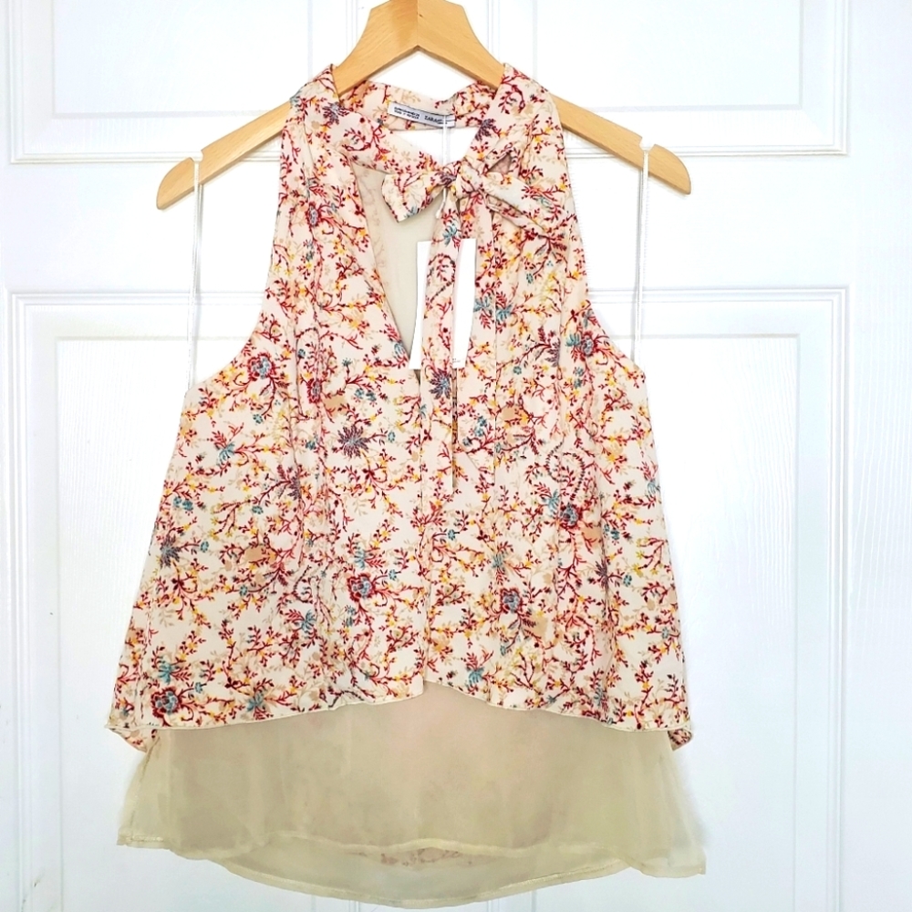 Zara Sleeveless double layer assymetrical top